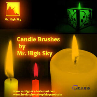 蜡烛、烛光、烛火Photoshop笔刷下载 #.2-玩吧资源站