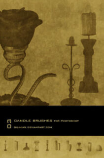 古时候的蜡烛台Photoshop笔刷-玩吧资源站