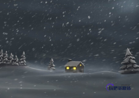 漫天雪花Photoshop下雪笔刷-玩吧资源站