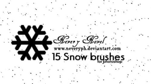 15个手绘雪花矢量图形Photoshop笔刷素材-玩吧资源站