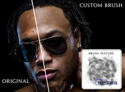 高级皮肤纹理材质修饰Photoshop化妆笔刷素材-玩吧资源站
