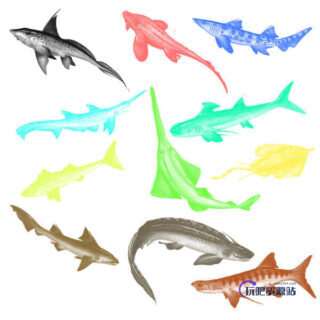 海洋鲨鱼Photoshop笔刷素材-玩吧资源站