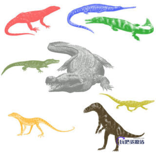 鳄鱼、蜥蜴Photoshop动物笔刷-玩吧资源站