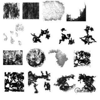 树皮、陈旧纹理Photoshop笔刷素材-玩吧资源站