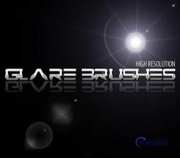 相机光晕、太阳光线效果Photoshop笔刷素材-玩吧资源站