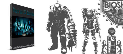 生化机器人卡通图形Photoshop笔刷素材-玩吧资源站