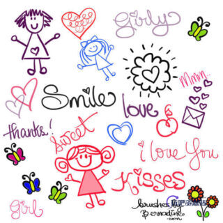 可爱卡哇伊童趣涂鸦作品Photoshop笔刷素材 #.2-玩吧资源站