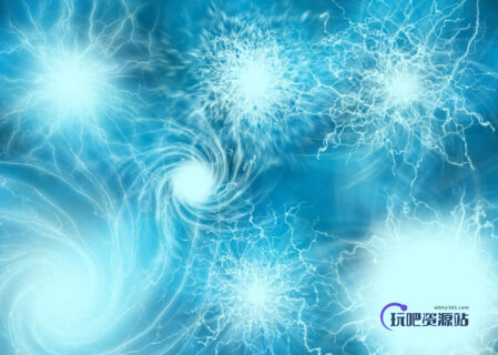 闪电球、雷电漩涡Photoshop笔刷素材-玩吧资源站