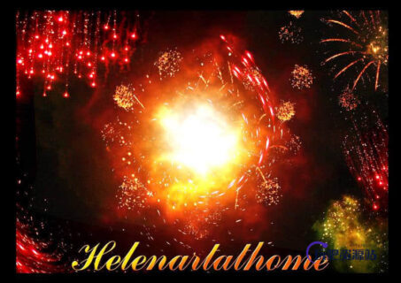 灿烂绚丽的烟火燃放效果PS笔刷素材-玩吧资源站