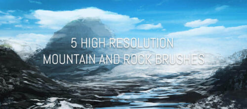 大山、岩石PS笔刷素材-玩吧资源站
