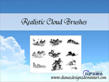 高清云朵PS笔刷下载-玩吧资源站