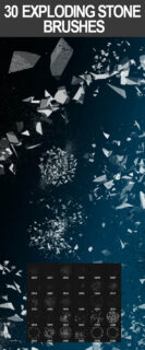 破碎碎片效果PS笔刷下载-玩吧资源站