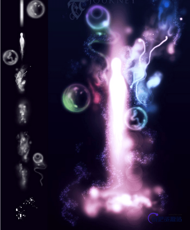 童话梦幻泡泡、魔幻光影星海特效PS笔刷