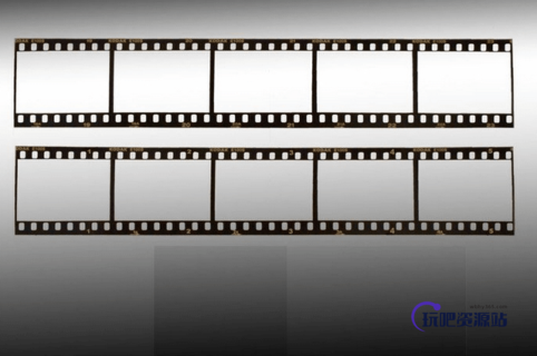 老式电影胶卷、相机胶片Photoshop笔刷素材-玩吧资源站