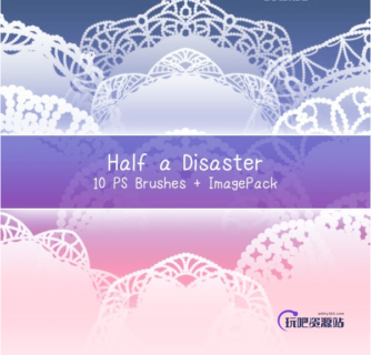 漂亮的10种蕾丝花纹图案Photoshop笔刷-玩吧资源站