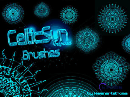 光辉古文明花纹图案纹饰PS笔刷素材-玩吧资源站