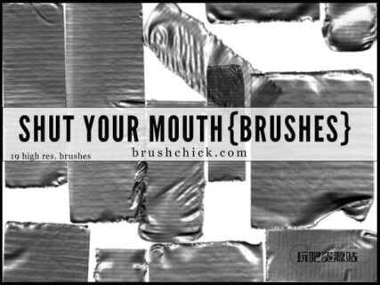 撕开的胶带、黏起的胶布PS笔刷-玩吧资源站