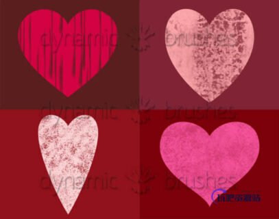 非主流爱心图案装扮PS笔刷下载-玩吧资源站