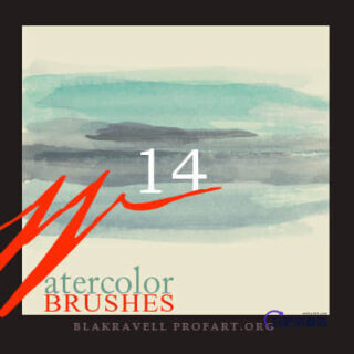 自由水彩设置笔触Photoshop笔刷 #.2-玩吧资源站