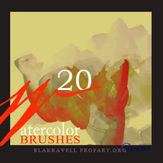 自由水彩设置笔触Photoshop笔刷 #.3-玩吧资源站