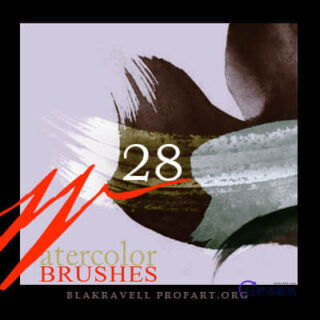 自由水彩设置笔触Photoshop笔刷 #.7-玩吧资源站