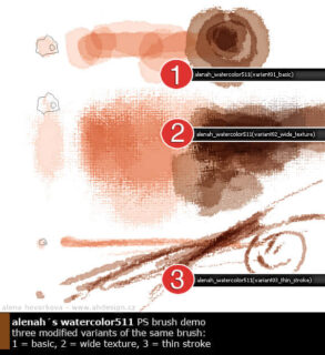 简单麻布纹理式水彩PS笔刷-玩吧资源站