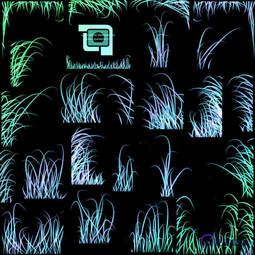 手绘高品质小草、青草、草丛Photoshop笔刷素材