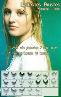 时尚靓丽眼睫毛装扮Photoshop美图笔刷-玩吧资源站