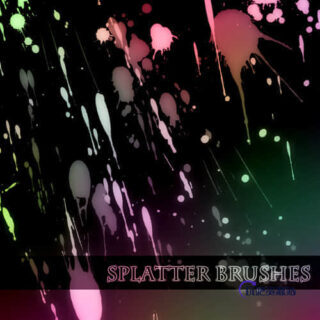 油漆水墨在平面上喷溅、滴溅效果PS笔刷-玩吧资源站