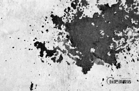 油漆挥洒效果Photoshop笔刷-玩吧资源站