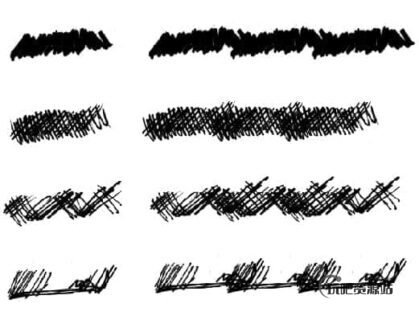 4种不同笔触叉叉划痕PS笔刷-玩吧资源站