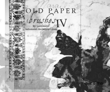 老旧、残破的古典花纹PS笔刷素材-玩吧资源站