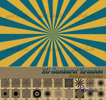 20种放射状展示类背景效果PS笔刷-玩吧资源站