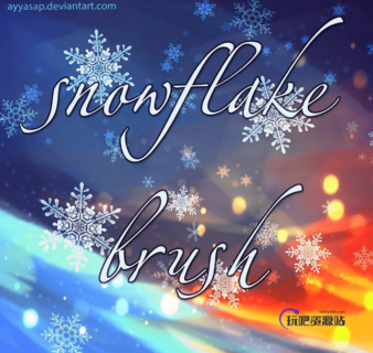 漂亮精美的雪花花纹图案PS笔刷-玩吧资源站