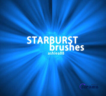 爆炸式光线散射、光球、光斑Photoshop笔刷-玩吧资源站