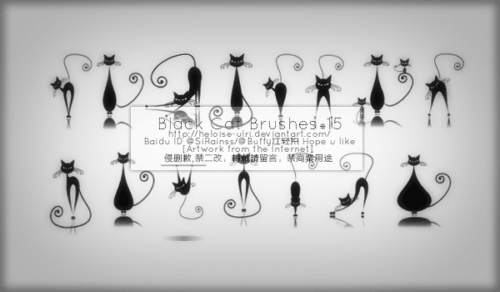 可爱的波斯猫咪图形Photoshop笔刷素材-玩吧资源站