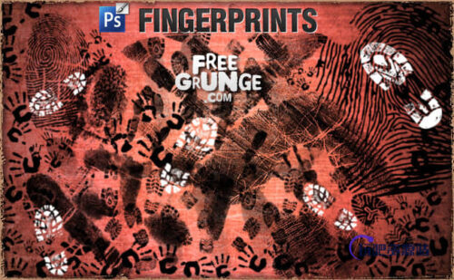 手印、脚印、鞋印、指纹痕迹等Photoshop笔刷-玩吧资源站