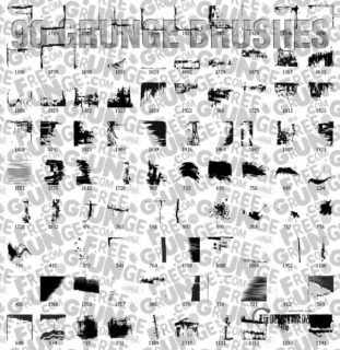 超多的陈旧、垃圾、油漆滴溅、做旧纹理样式Photoshop笔刷-玩吧资源站