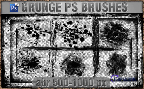 水墨油漆滴溅效果污渍PS笔刷素材-玩吧资源站