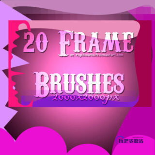 20种矢量边框效果图形Photoshop照片装饰笔刷-玩吧资源站