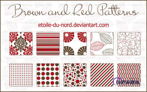 漂亮的花纹、圆点、叶子图案PS填充模式素材下载-玩吧资源站