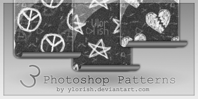 简单手绘五角星、爱心符号Photoshop填充图案底纹素材.pat 下载