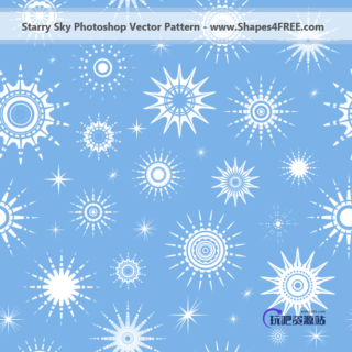 圆形矢量花纹图形符号Photoshop填充图案底纹素材.pat-玩吧资源站