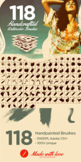 118种刷子涂抹、划痕组合套装Photoshop笔刷下载-玩吧资源站