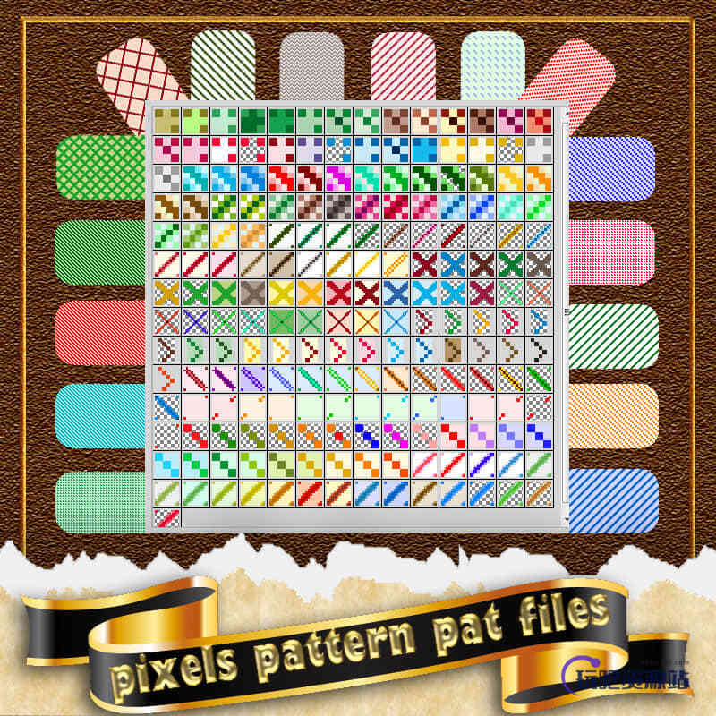 七彩复古像素化Photoshop填充图案底纹素材 Patterns 下载  #.2