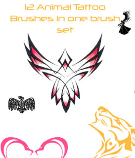 神圣刺青纹饰图案Photoshop笔刷素材-玩吧资源站