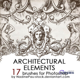 大理石雕塑卡通图案Photoshop古希腊元素笔刷-玩吧资源站