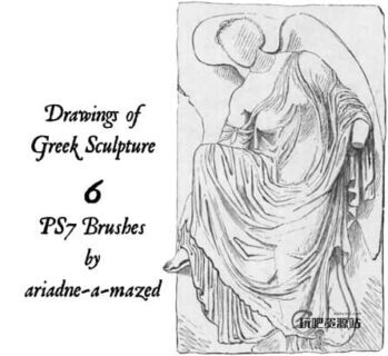手绘雕塑效果Photoshop希腊元素笔刷-玩吧资源站