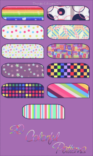 可爱七彩图形Photoshop填充图形素材下载-玩吧资源站