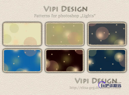 梦幻光影背景Photoshop填充素材pat下载-玩吧资源站